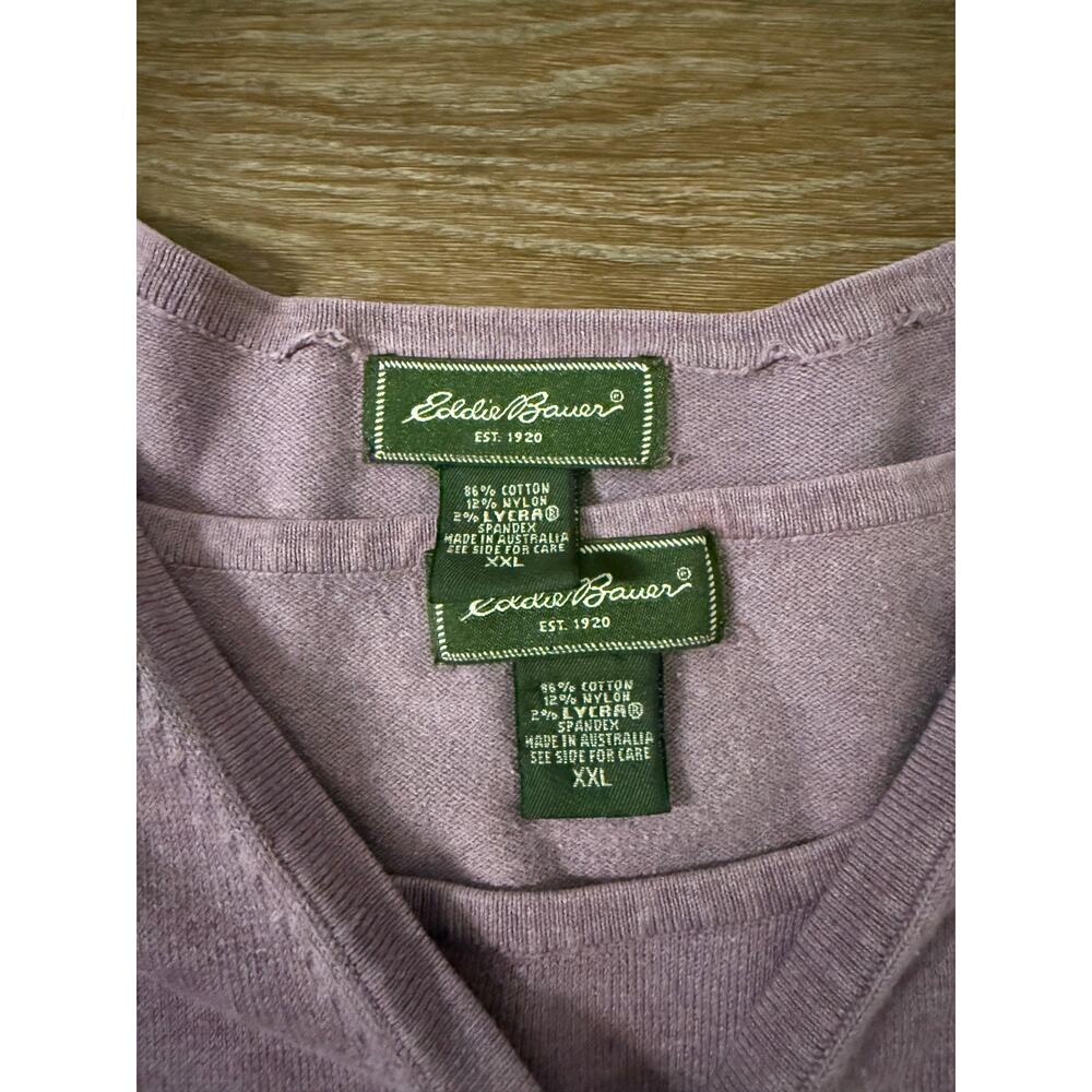 Eddie Bauer Lavender Knit Cardigan & Tank Set Women’s XXL Cotton Blend - Picture 2 of 8